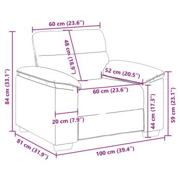 Sessel Grau 60 cm Kunstleder