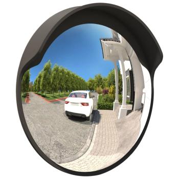 Verkehrsspiegel Konvex Outdoor Schwarz Ø45 cm Polycarbonat