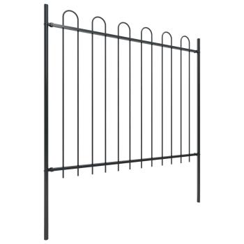 Gartenzaun mit Bügel-Design Stahl 3,4 x 1,5 m Schwarz