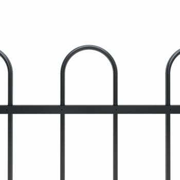 Gartenzaun mit Bügel-Design Stahl 3,4 x 1,5 m Schwarz