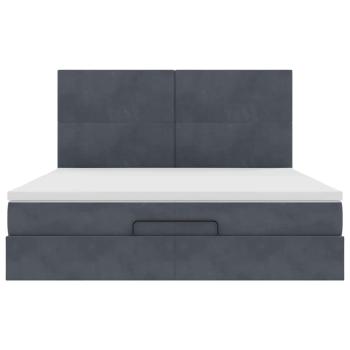 Ottoman-Bett mit Matratzen Dunkelgrau 200x200 cm Samt