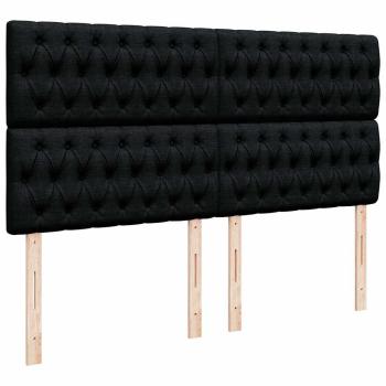Ottoman-Bett mit Matratzen Schwarz 200x200 cm Samt
