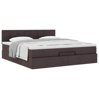 Ottoman-Bett mit Matratze Dunkelbraun 160x200 cm Stoff