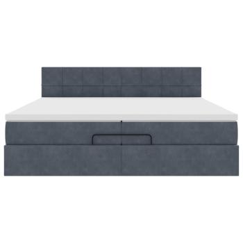 Ottoman-Bett mit Matratze Dunkelgrau 200x200 cm Samt