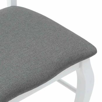 Esszimmerstühle mit Kissen 2 Stk. Weiß Massivholz Gummibaum