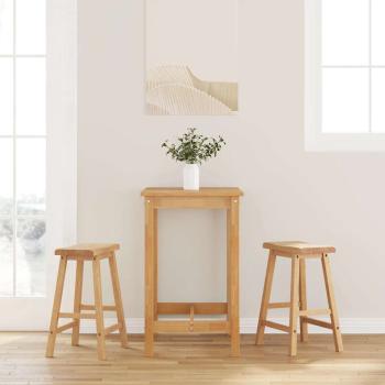 ARDEBO.de - Barhocker 2 Stk. Natur Massivholz Gummibaum