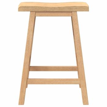 Barhocker 2 Stk. Natur Massivholz Gummibaum