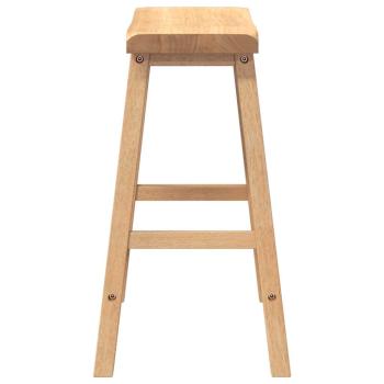 Barhocker 2 Stk. Natur Massivholz Gummibaum