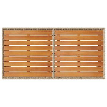 3-tlg. Garten-Essgruppe mit Kissen Beige Poly Rattan