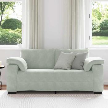 Zweisitzer-Sofa Hellgrau 140 cm Samt