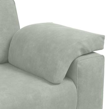 Zweisitzer-Sofa Hellgrau 140 cm Samt