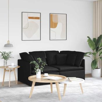 ARDEBO.de - Modulares Sofa mit Kissen Stoff Schwarz