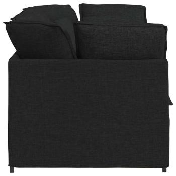Modulares Sofa mit Kissen Stoff Schwarz