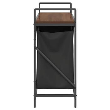 Wäschekorb 2 Fächer mit Ablage Braun Eichen-Optik