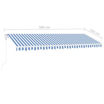 Standmarkise Automatisch 500x350 cm Blau & Weiß