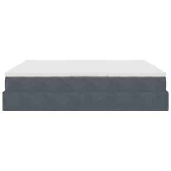 Ottoman-Bett mit Matratzen Dunkelgrau 200x200 cm Samt