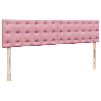 Ottoman-Bett mit Matratzen & LEDs Rosa 200x200 cm Samt