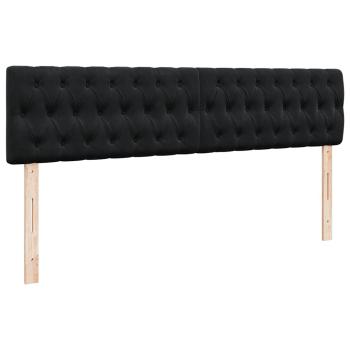 Ottoman-Bett mit Matratzen & LEDs Schwarz 200x200 cm Samt