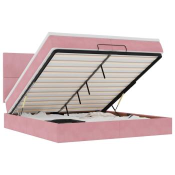 Ottoman-Bett mit Matratzen Rosa 200x200 cm Samt