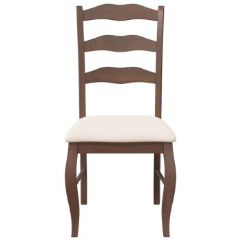 Esszimmerstühle mit Kissen 2 Stk. Braun Massivholz Gummibaum