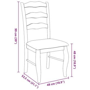 Esszimmerstühle mit Kissen 2 Stk. Braun Massivholz Gummibaum