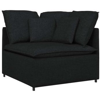 Modulares Sofa mit Kissen Stoff Schwarz