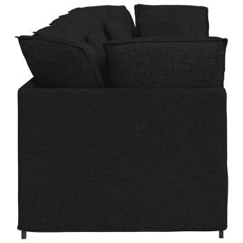 Modulares Sofa mit Kissen Stoff Schwarz