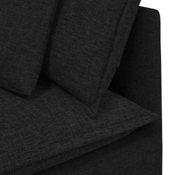 Modulares Sofa mit Kissen Stoff Schwarz