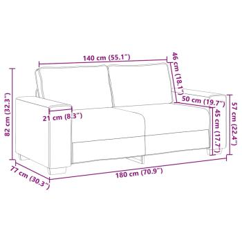 2-Sitzer-Sofa Dunkelgrau 140 cm Stoff