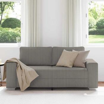 Zweisitzer-Sofa Hellgrau 140 cm Cordstoff