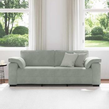 3-Sitzer-Sofa Hellgrau 178 cm Samt
