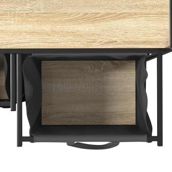 Wäschekorb 2 Fächer mit Ablage Sonoma-Eiche