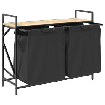 Wäschekorb 2 Fächer mit Ablage Sonoma-Eiche