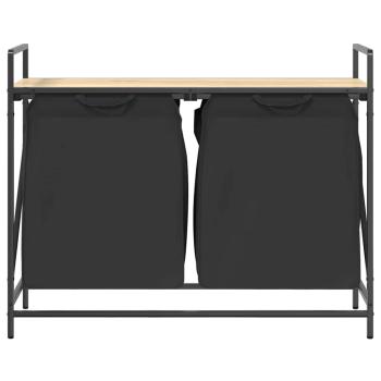 Wäschekorb 2 Fächer mit Ablage Sonoma-Eiche