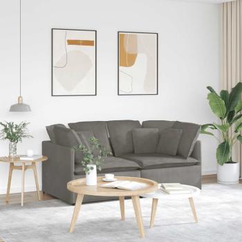 ARDEBO.de - Modulares Sofa mit Kissen Cordstoff Hellgrau