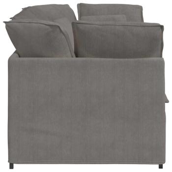 Modulares Sofa mit Kissen Cordstoff Hellgrau
