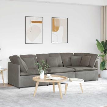 ARDEBO.de - Modulares Sofa mit Kissen Cordstoff Hellgrau