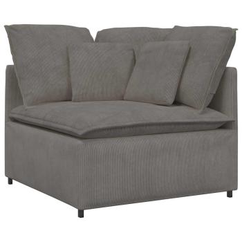 Modulares Sofa mit Kissen Cordstoff Hellgrau