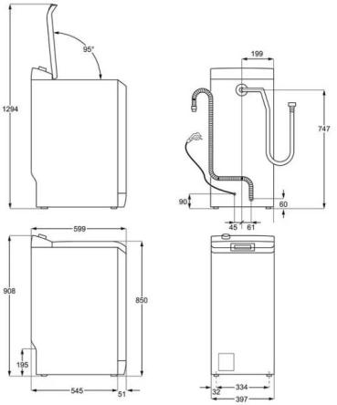 AEG L5TBB30260 6kg Toplader, 40 cm breit, 1200 U/Min, Kindersicherung, ProSense-Mengenautomatik, Startzeitvorwahl, Nachlegefunktion, weiß