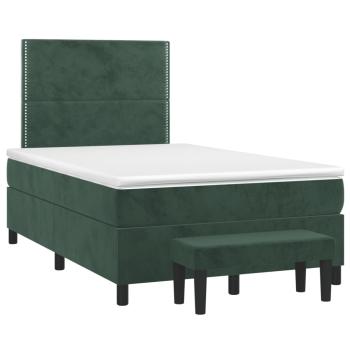 Boxspringbett mit Matratze Dunkelgrün 120x200 cm Samt