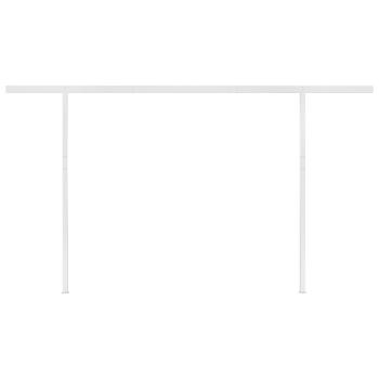 Markise Manuell Einziehbar mit Pfosten 4,5x3 m Creme