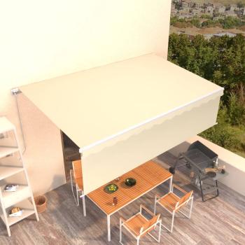 ARDEBO.de - Markise Manuell Einziehbar mit Rollo 5x3 m Creme