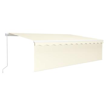 Markise Manuell Einziehbar mit Rollo 5x3 m Creme
