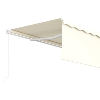 Markise Manuell Einziehbar mit Rollo 5x3 m Creme