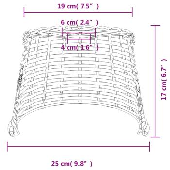 Lampenschirm Weiß Ø25x17 cm Korbweide