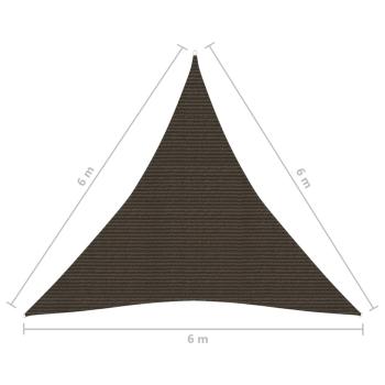 Sonnensegel 160 g/m² Braun 6x6x6 m HDPE