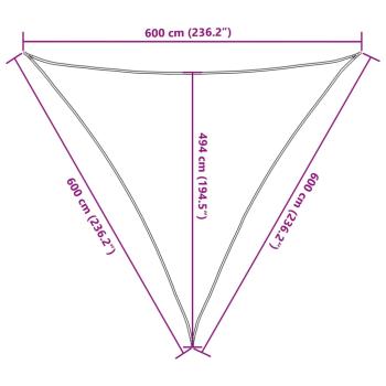 Sonnensegel 160 g/m² Braun 6x6x6 m HDPE