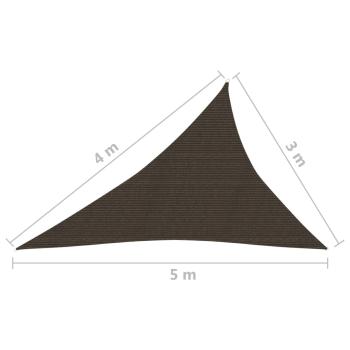 Sonnensegel 160 g/m² Braun 3x4x5 m HDPE