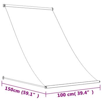 Markise Einziehbar Creme 100x150 cm Stoff und Stahl