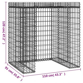 Gabionen-Mülltonnenbox 110x91x120 cm Verzinktes Eisen